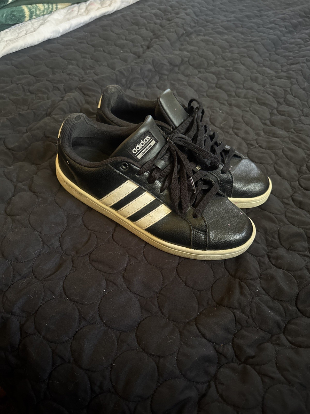 adidas Cloudfoam Advantage Men’s Low Top Lace-Up Sneakers Black/White B74264