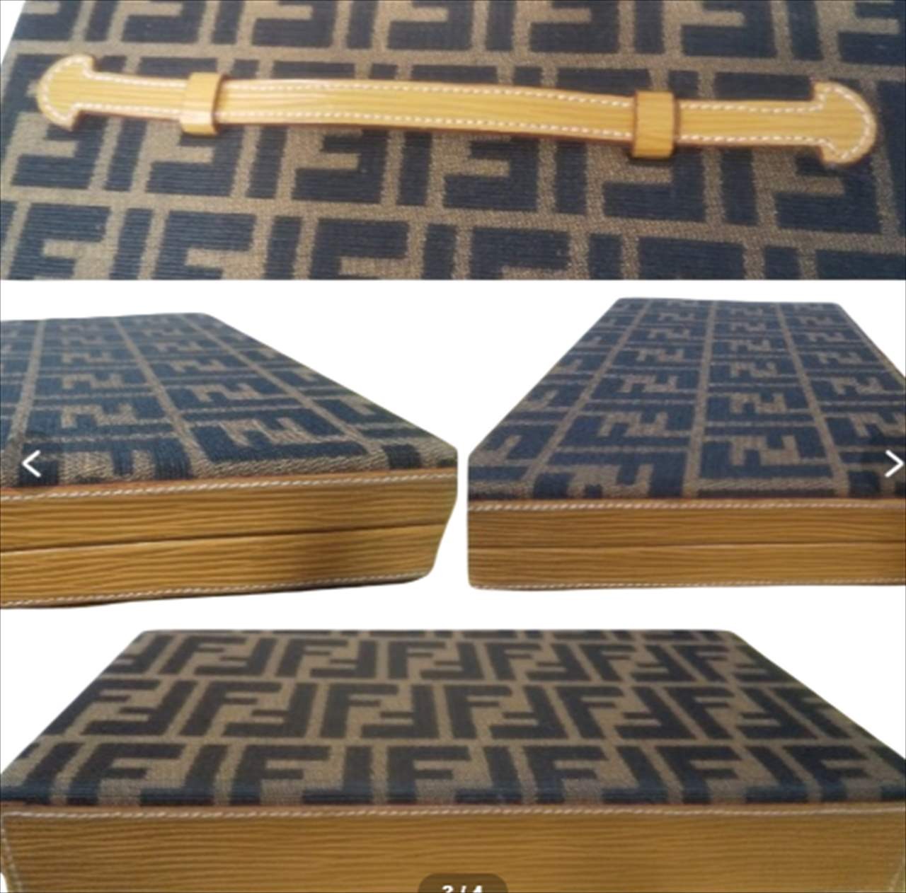 Fendi Zucca pattern Cosmetic Box /Jewelry Case 10.2 x H:6.7 x D:1.3 in. [Unused]