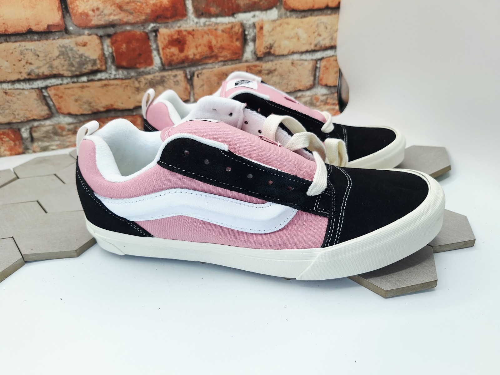 Vans Knu Skool Color Blocking Black Pink White Men Sz 10 Old Skool Chunky Skate
