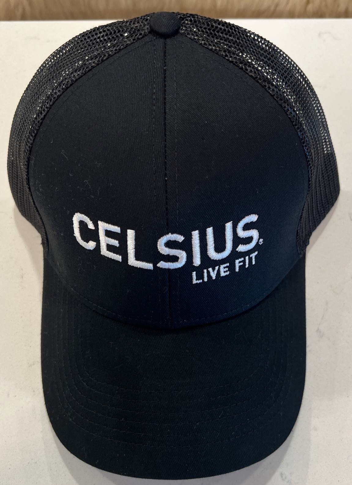Celsius Live Fit NEW Black Adj. Baseball Hat Trucker Cap Fitness Energy Drink