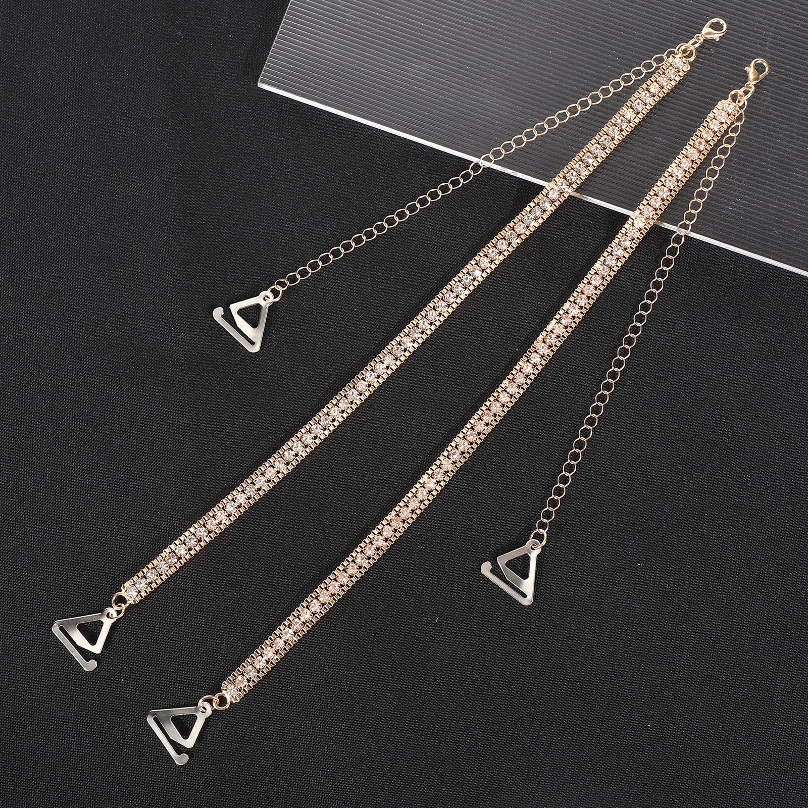 Mikovivi 2pcs Rhinestone Bra Straps, Medium, As Shown in the Picture