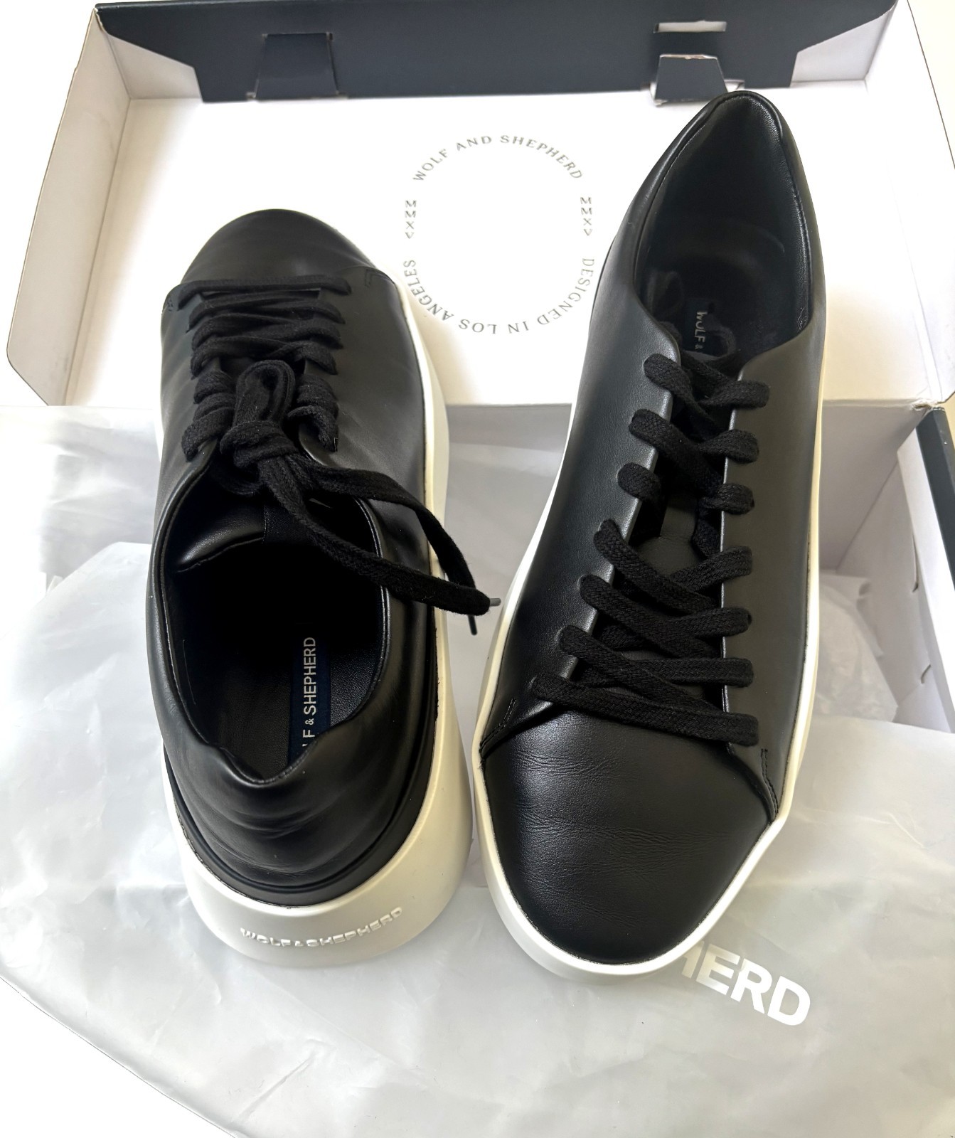 Wolf & Shepherd Cruse Low Top Sneaker (Men) 9M, BLACK / BRILLIANT WHITE