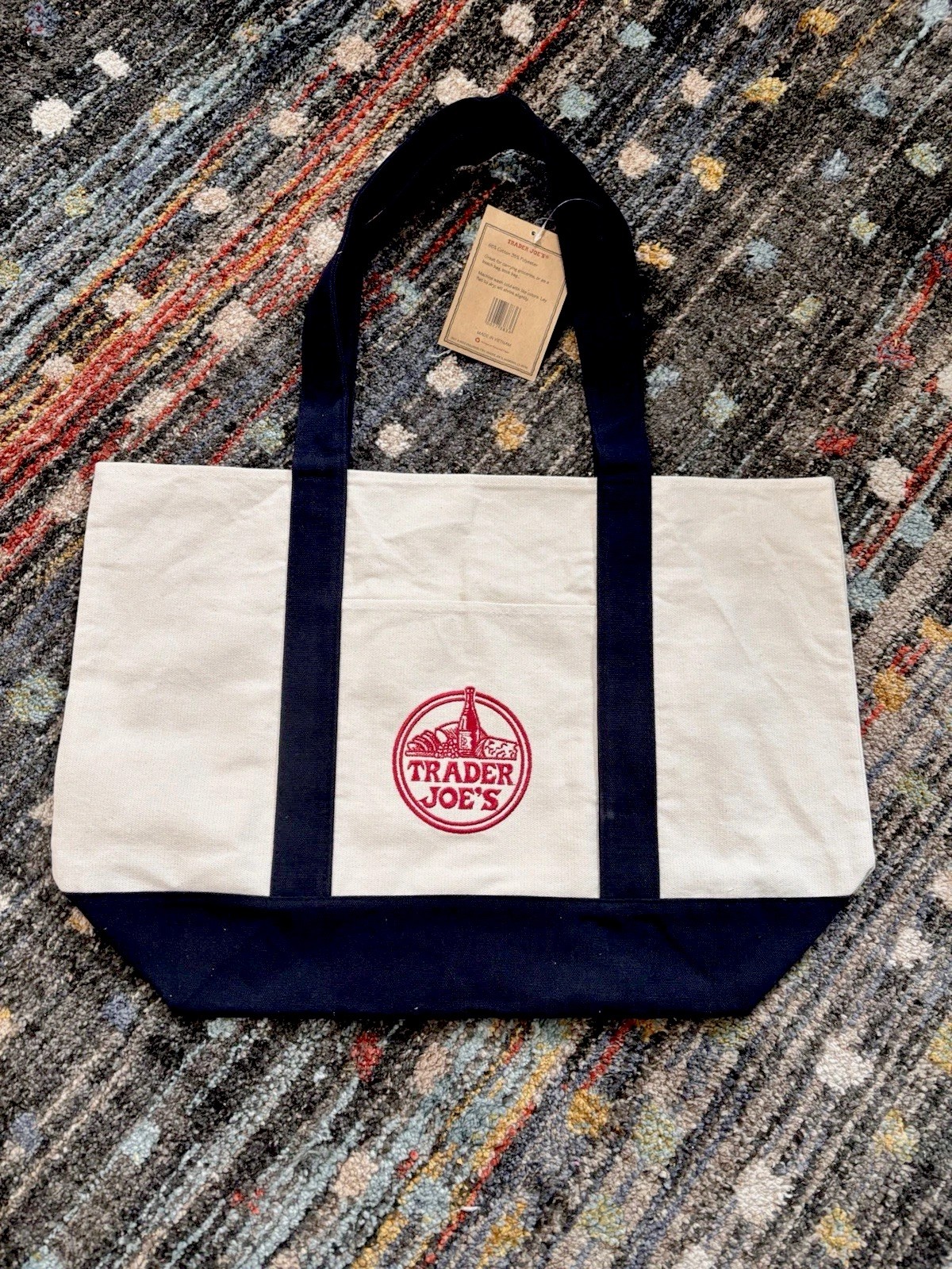 🚨Limited Edition Trader Joe’s Navy Blue Tote Bag Brand New/Never Used With Tags