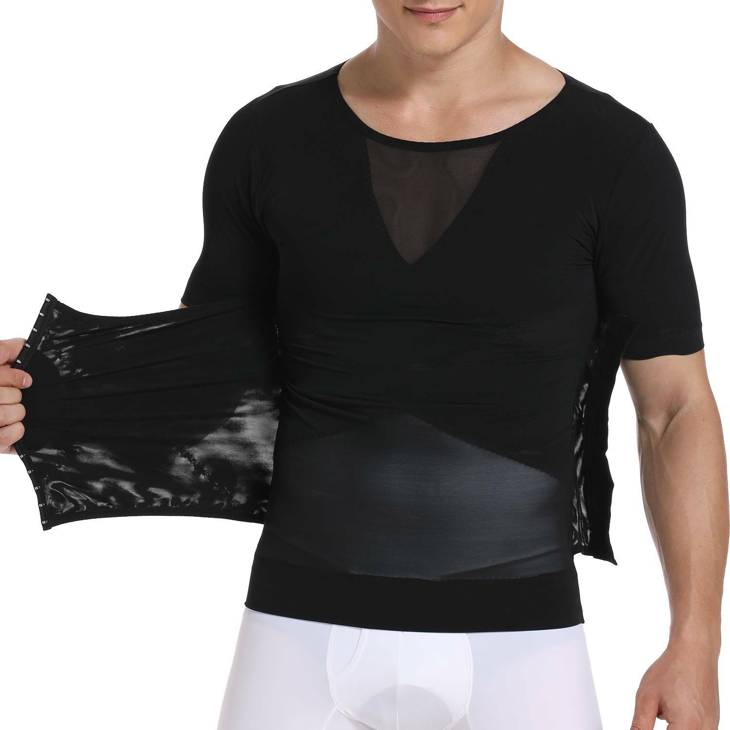 Men’s Slimming Body Shaper Compression Belt Tummy Control Shirt Girdle Vest Tank