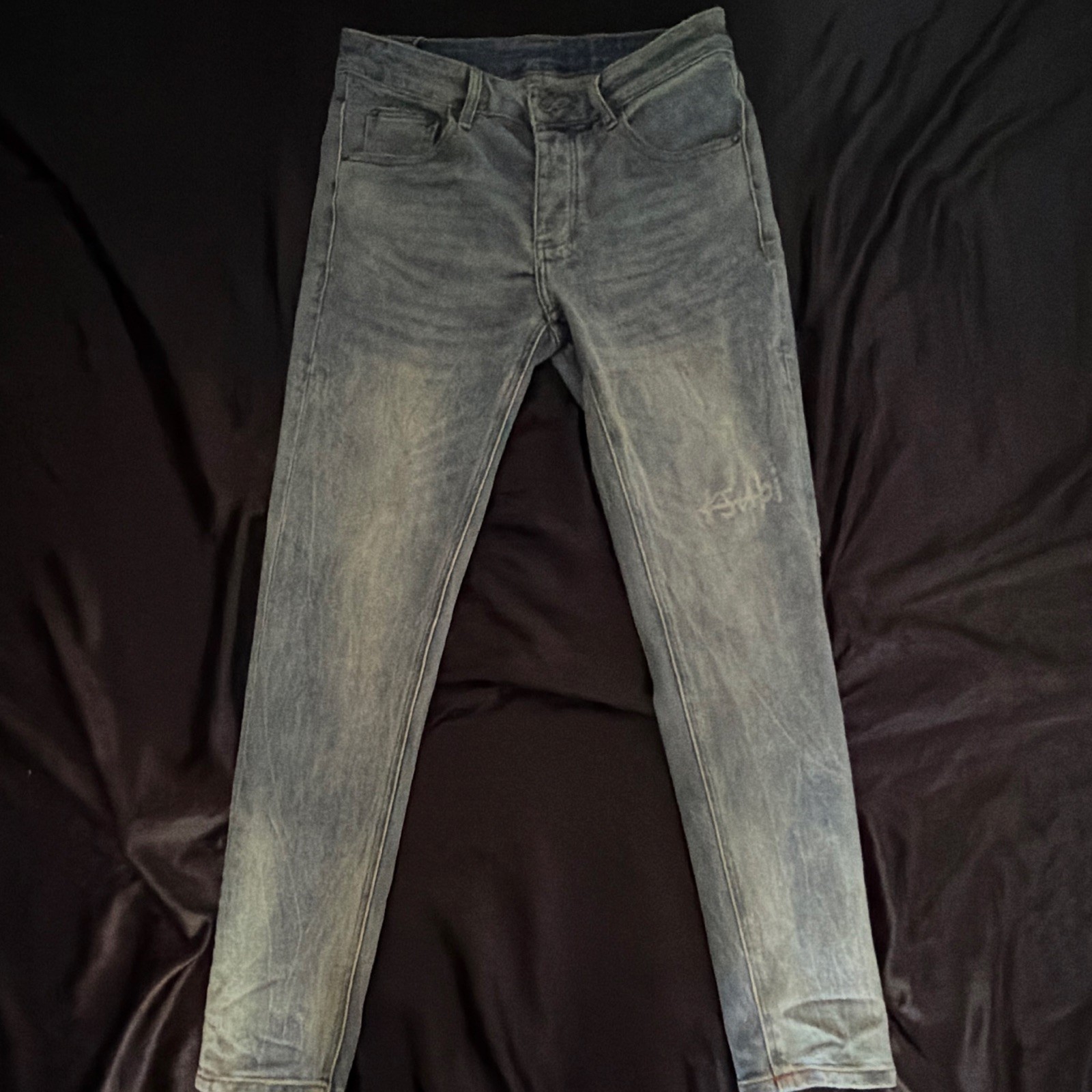 Ksubi Van Winkle Men’s Light Wash Blue Denim Skinny Slim Low Rise Jeans