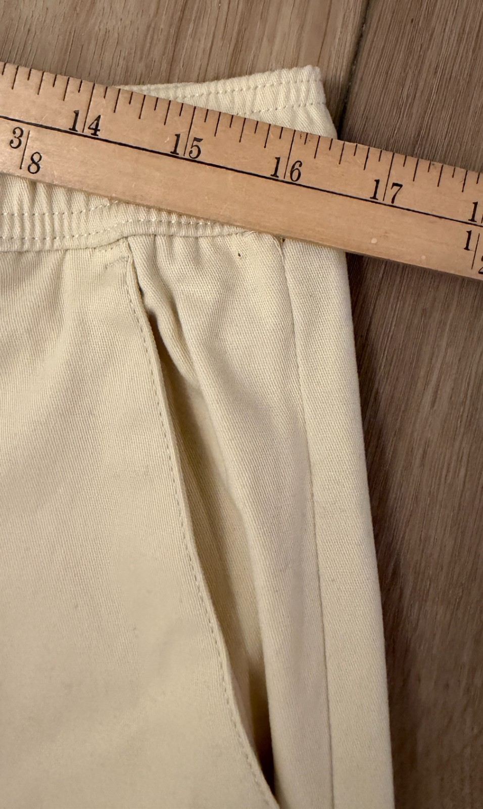 WeSC Open Bottom Cargo Pants Unisex Chino Style-Men L/Women XL-Pale Yellow-NWT