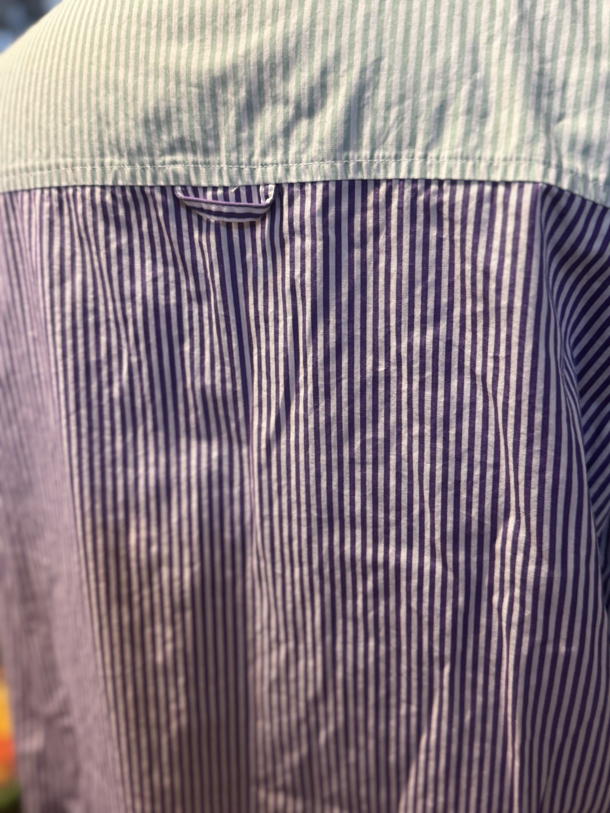 Solid And Striped Oxford Tunic Purple And Green Size Medium