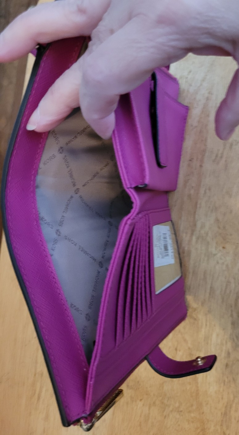Michael Kors Jet Set Travel Double Zip Wristlet Wallet Fuschia