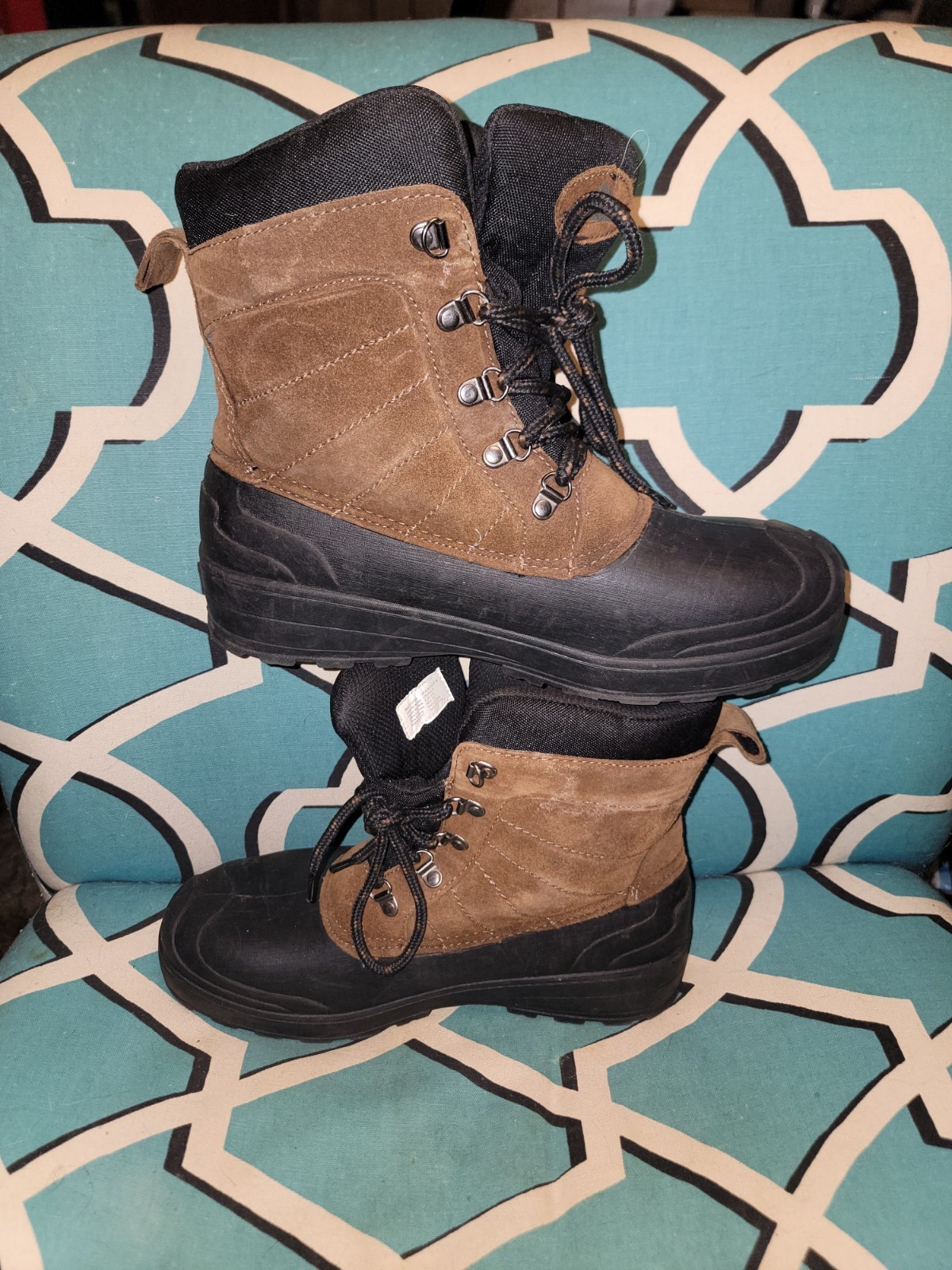 Ozark Trail Mens Work Boot Lace Up Size 8 Brown Leather And Man Made Upper