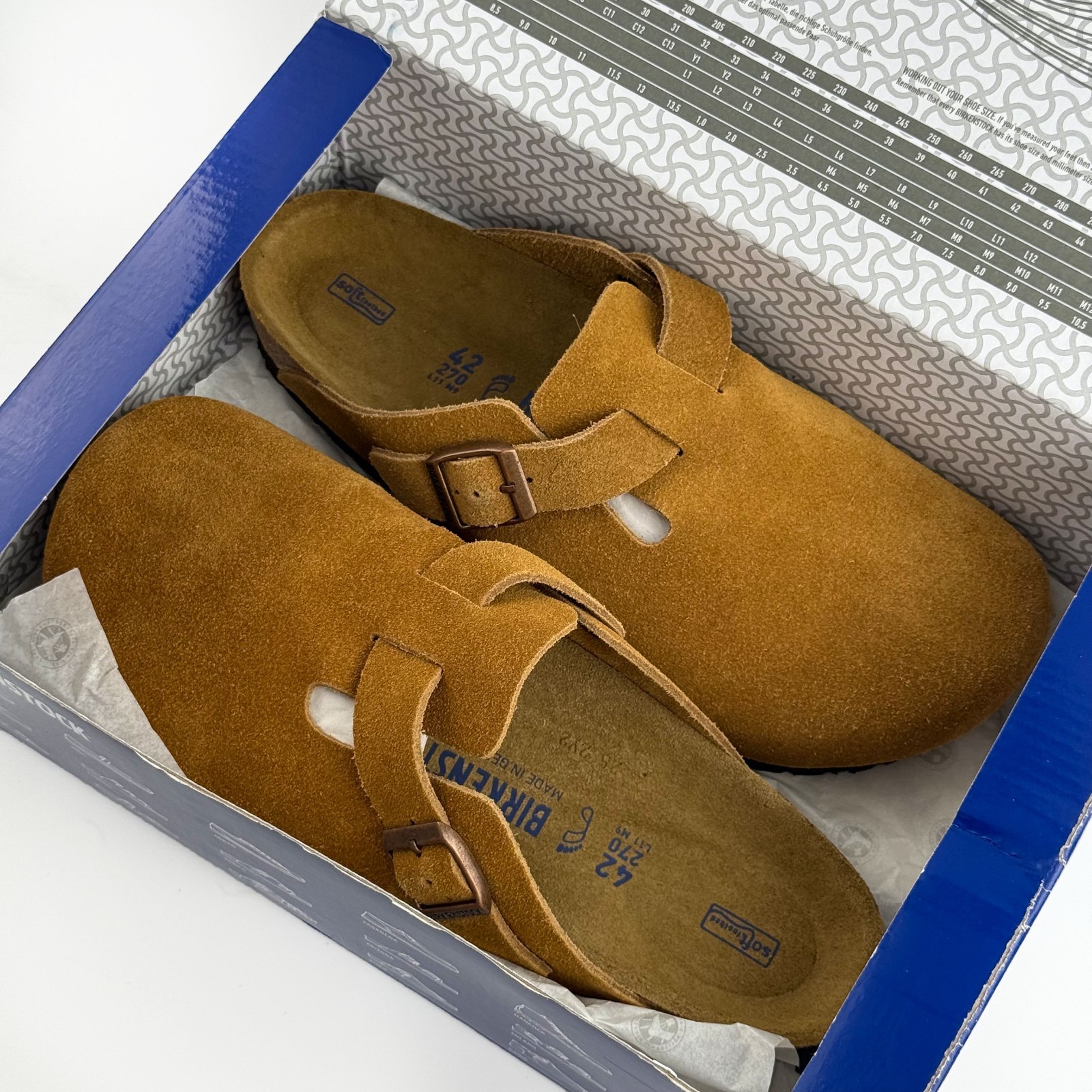 Birkenstock Boston Soft Footbed Suede Leather Mink Clog Unisex Shoes New
