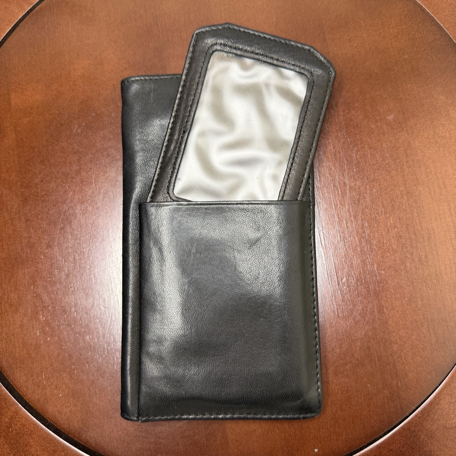 Rolfs Black Bifold Soft Leather Wallet Unisex 6.75″ x 3.75″ Exterior ID Pocket