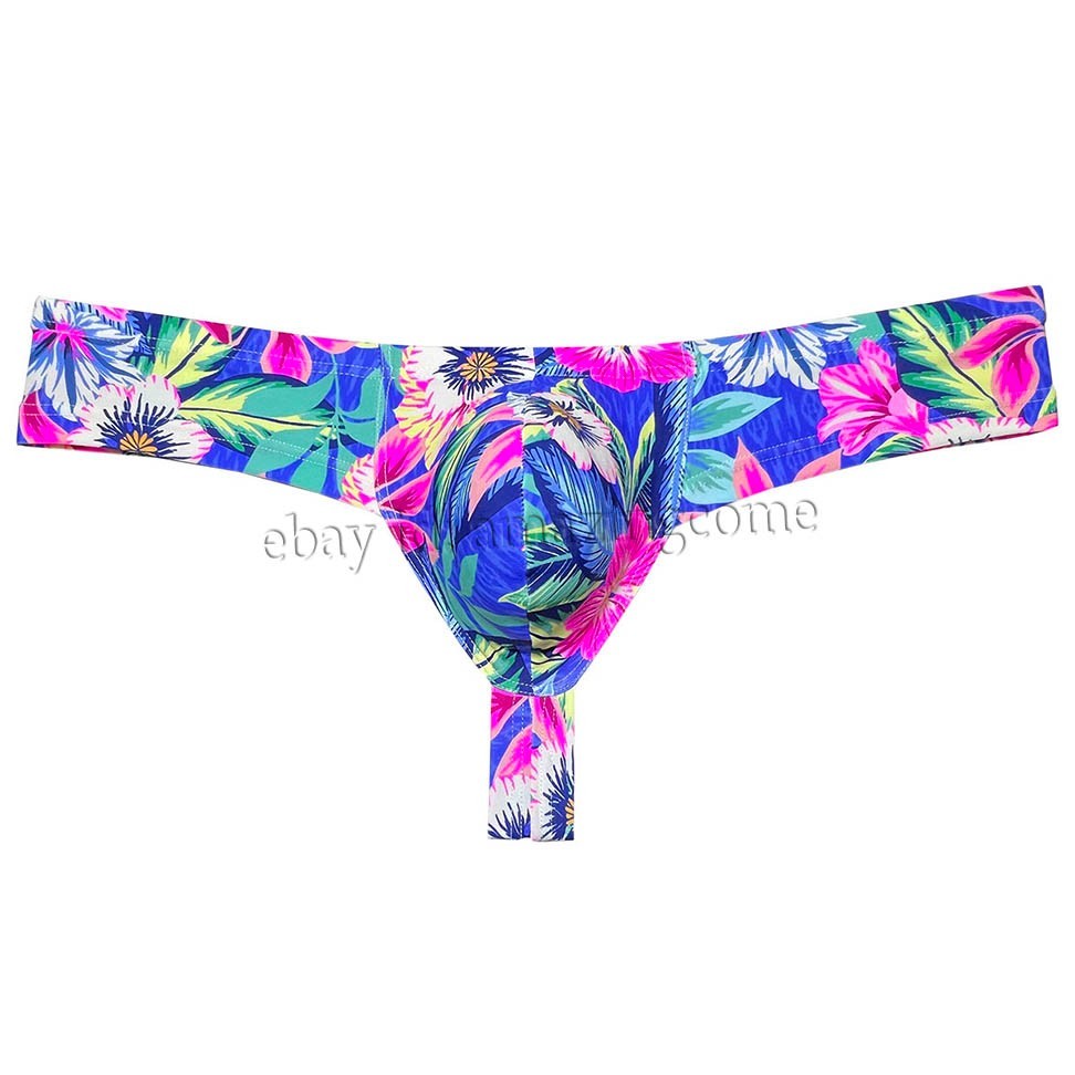 Men’s Printed Ultra Cheeky Brazilian Bikini Underwear Contour Pouch Boxer Briefs
