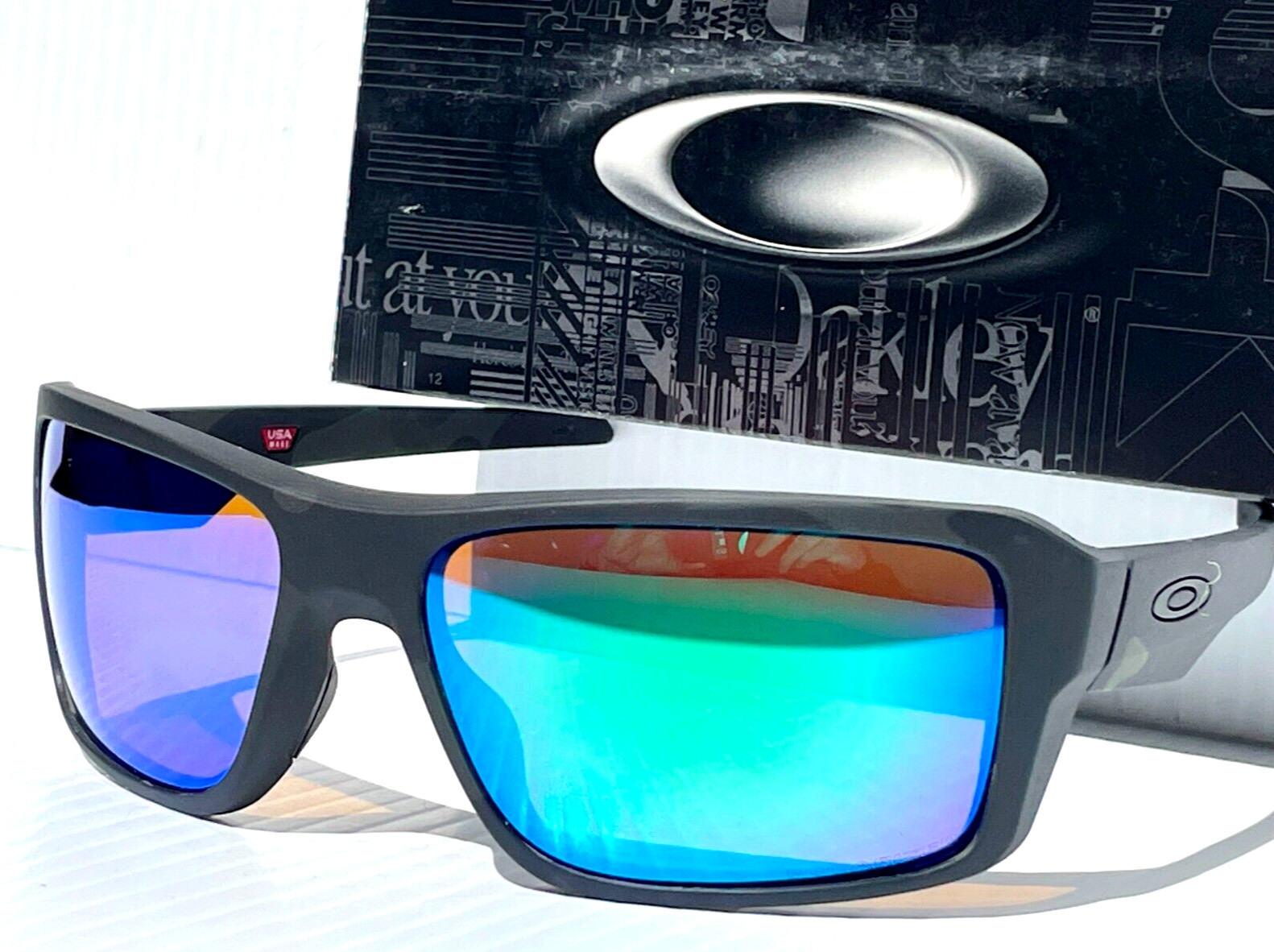 NEW Oakley DOUBLE EDGE Multicam Black POLARIZED Galaxy Jade Lens Sunglass 9380