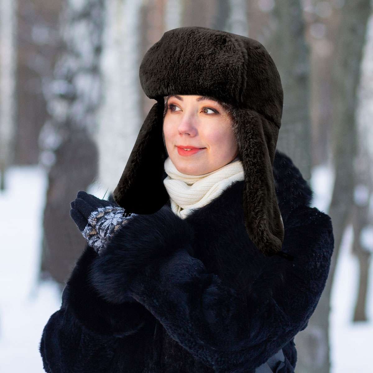 Winter Warm Hat with Ear Flaps Russian Ushanka Aviator Ski Cap for Men Women