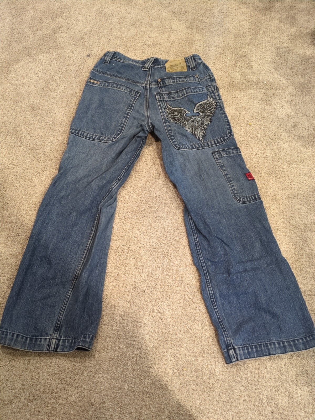 Rare Y2K Vintage JNCO Jeans Size 30L, 29W, 29×30, 90’s eagle Embroidery