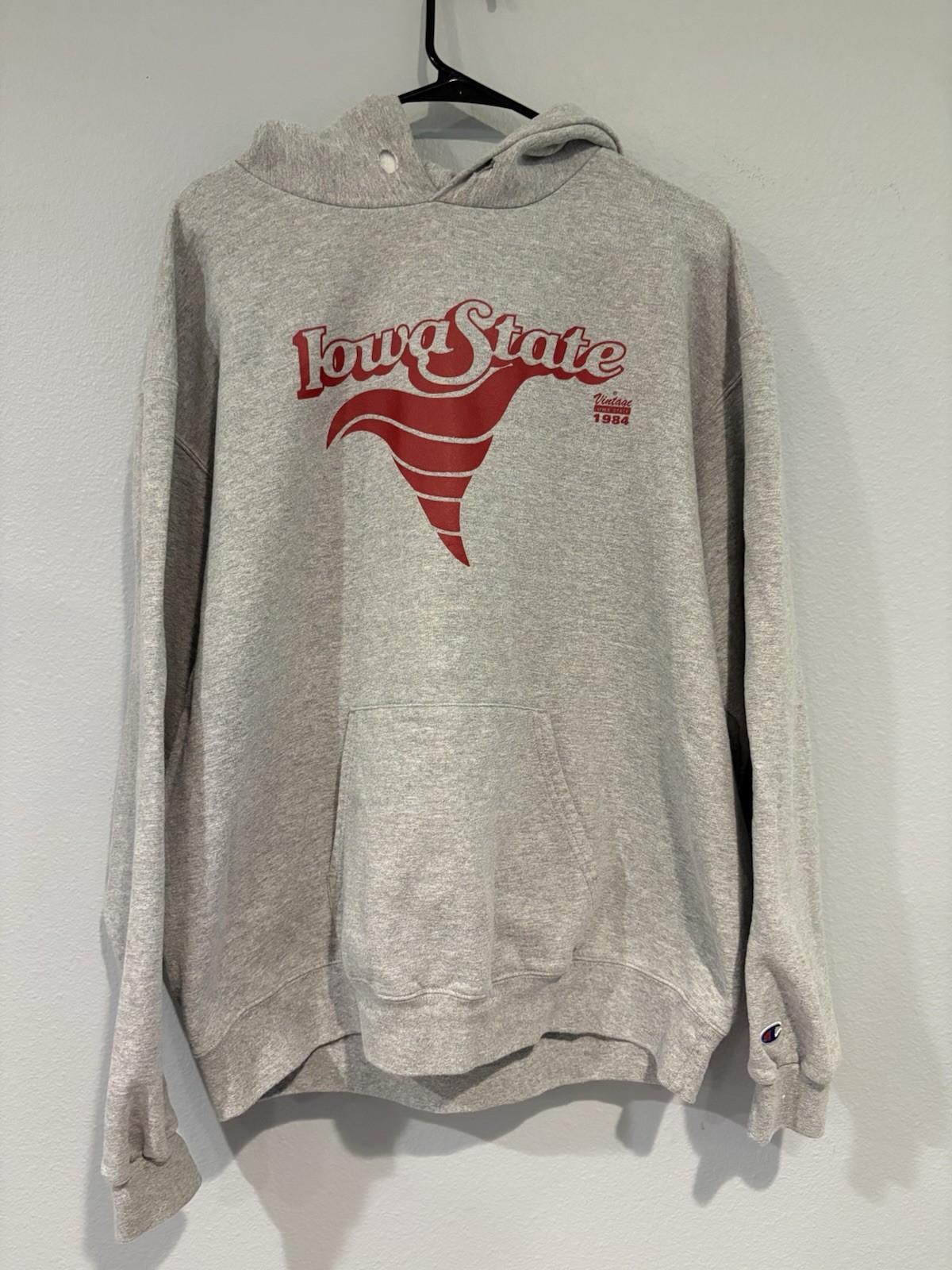 Champion Authentic Athleticwear Men’s XL Gray Iowa State Graphic Fleece Hoodie