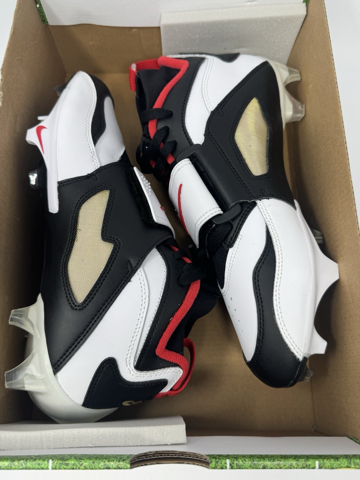 Nike Diamond Turf 93 TD 49ers HF5298-100 Deion Football Cleats Men Size 10 NoLid