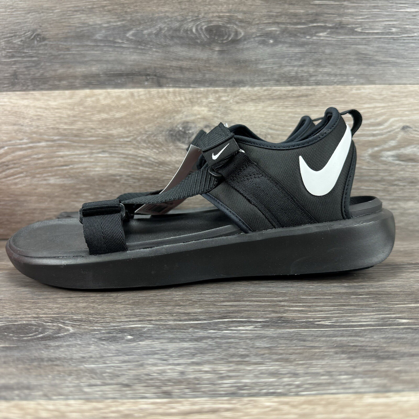 Nike Vista Mens Size 13 Sandals Black White Hook and Loop Strap DJ6606-001