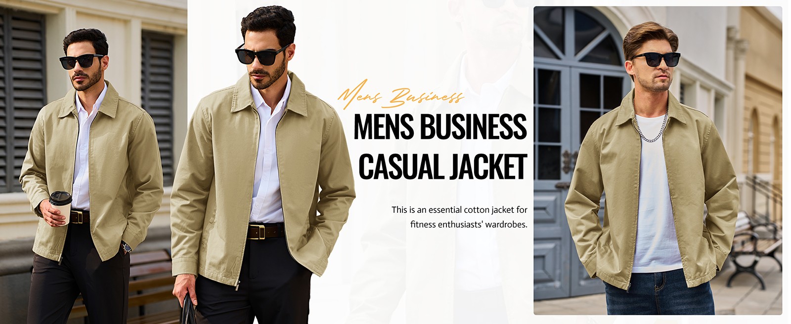 Mens Lightweight Jackets Cotton Windbreaker Turndown Collar Business Casual Work