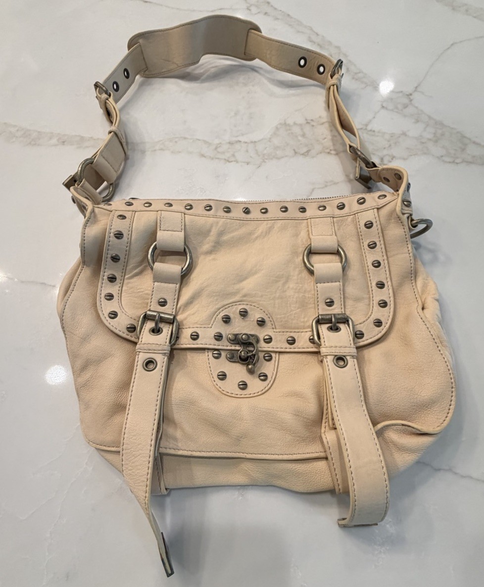 cynthia rowley leather purse handbag Nailhead Trim Pockets EUC