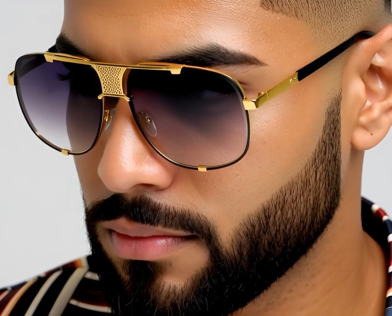Luxury Sun Glasses Outdoor Driving Retro Black Gradient Lens Classic Eye Glasses