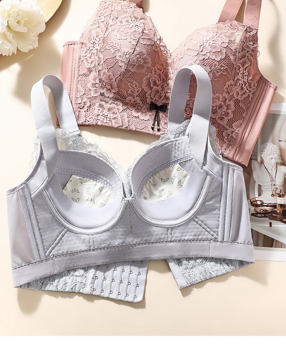 Women Bras Full Coverage Lace Wireless Push up Plus Size Underwear 33651