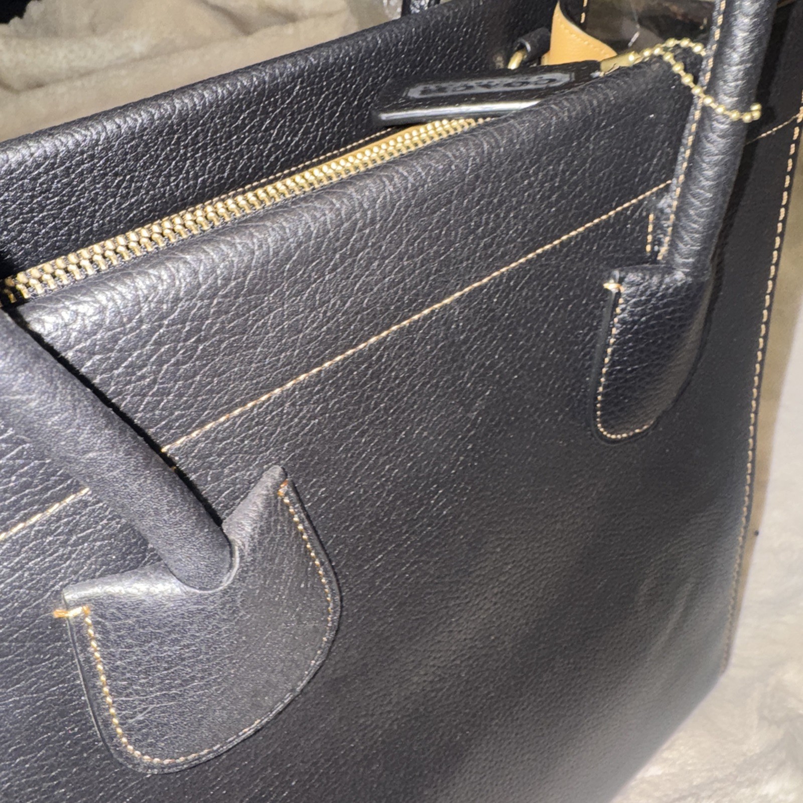 Coach 879 Glove-tanned Pebble Leather Cashin Tote 2 Black BNWT