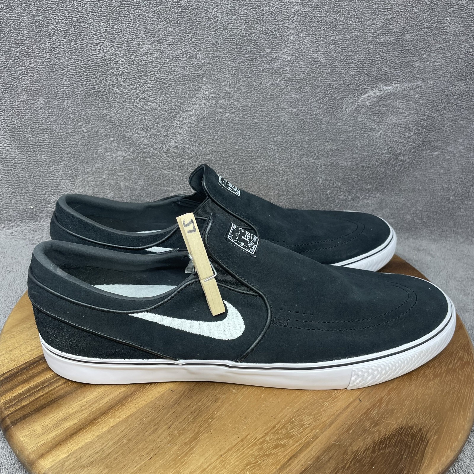 Nike SB Zoom Stefan Janoski Slip On Shoes FN5893-001 Black Suede Mens 14