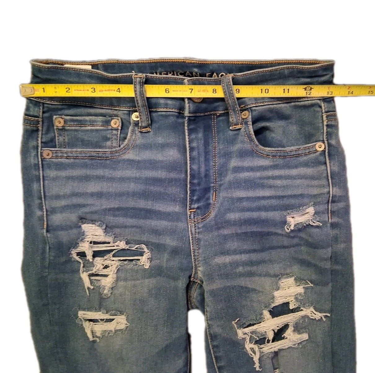 American Eagle Next Level Jeans Womens 2 Distressed High Rise Jegging Stretch