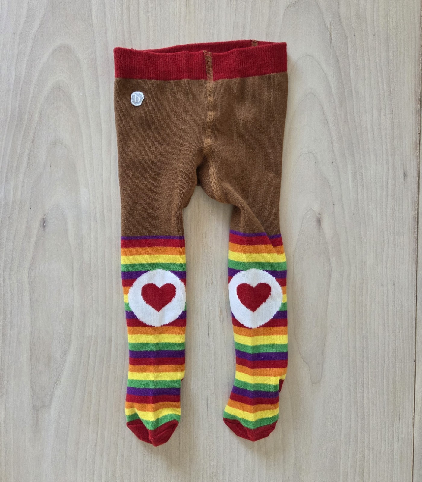 Care Bears Tender Heart Bear Rainbow Knit Infant Tights Size 6-12 mos