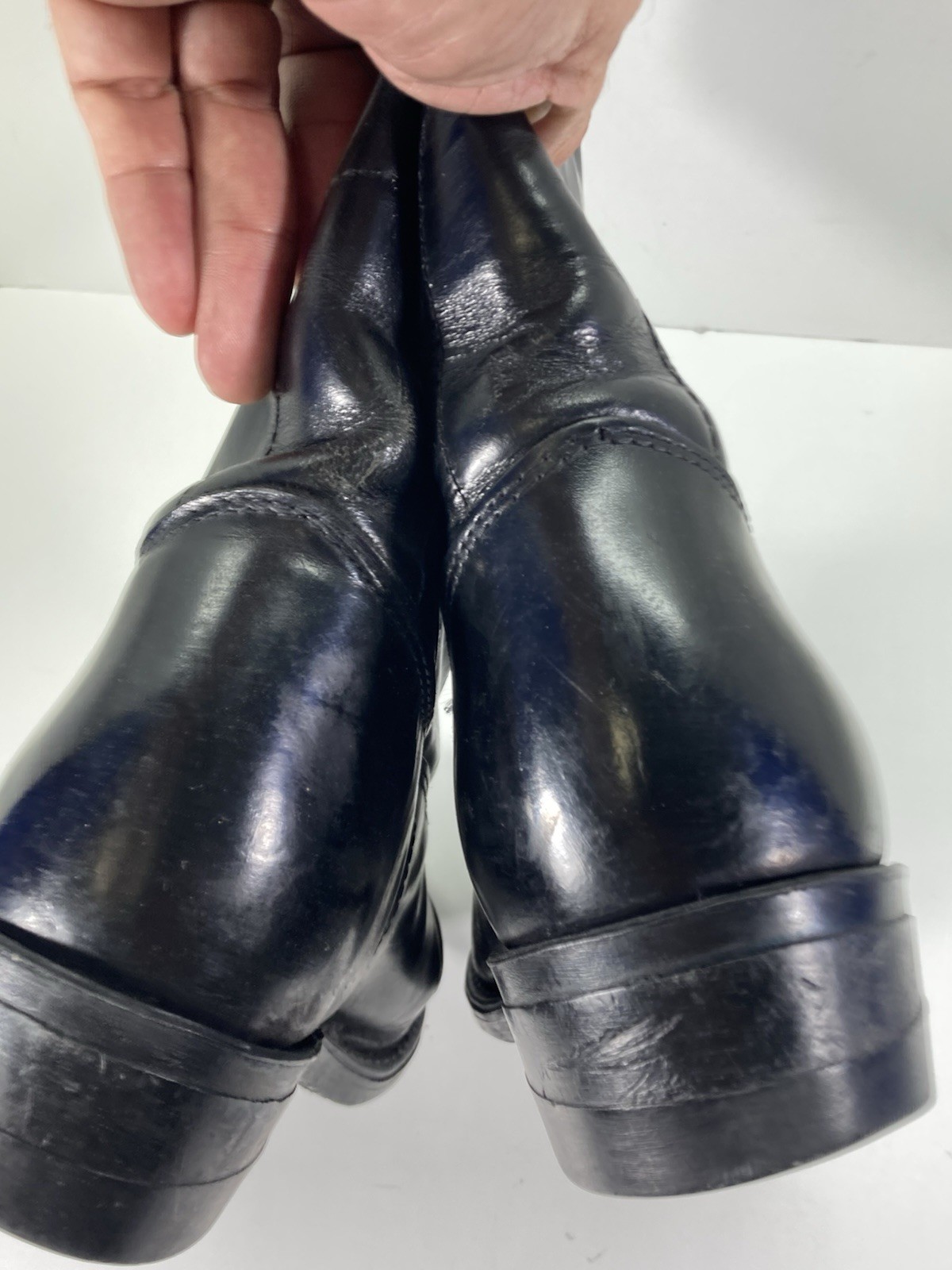 Iron Age Steel Toe Safety Roper Boots Men Size 9 EE Wide Black Leather Western
