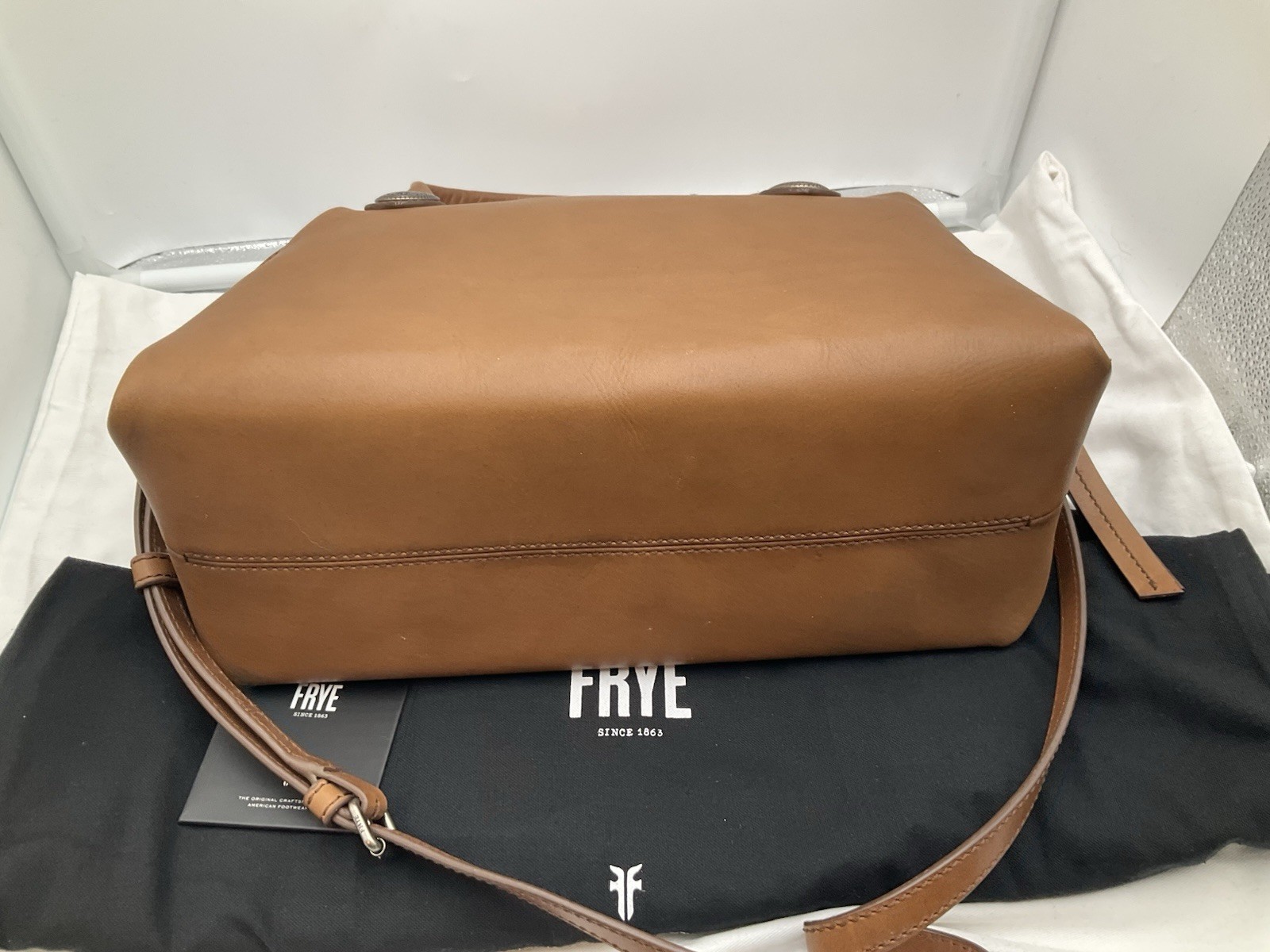 Frye Cheyenne Small Distressed Leather Satchel Cognac NEW