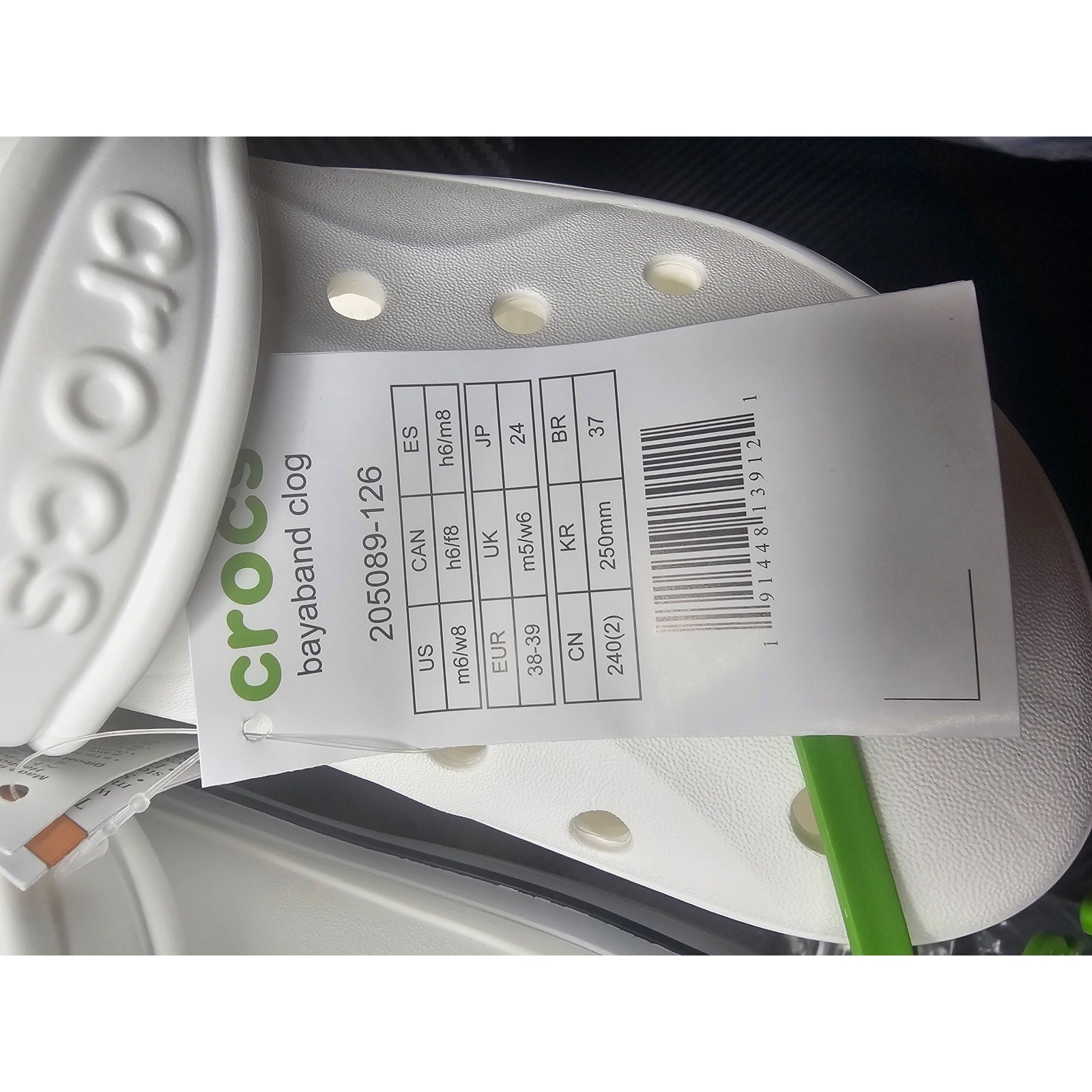 Crocs Bayaband Womens Slip-on Clogs Size 8 White Navy Water Friendly Lightweight