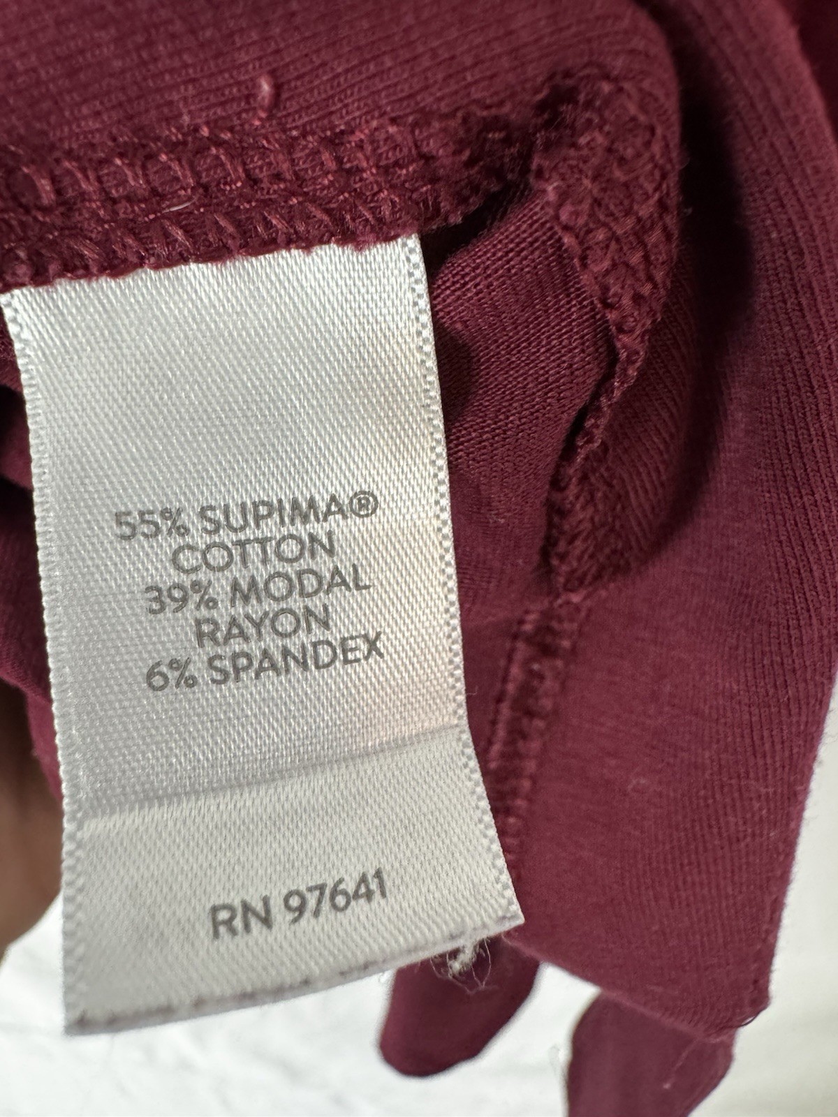 J.Jill Luxe Supima Forward Seam Tunic Top Womens M Wine Red Casual Minimalist