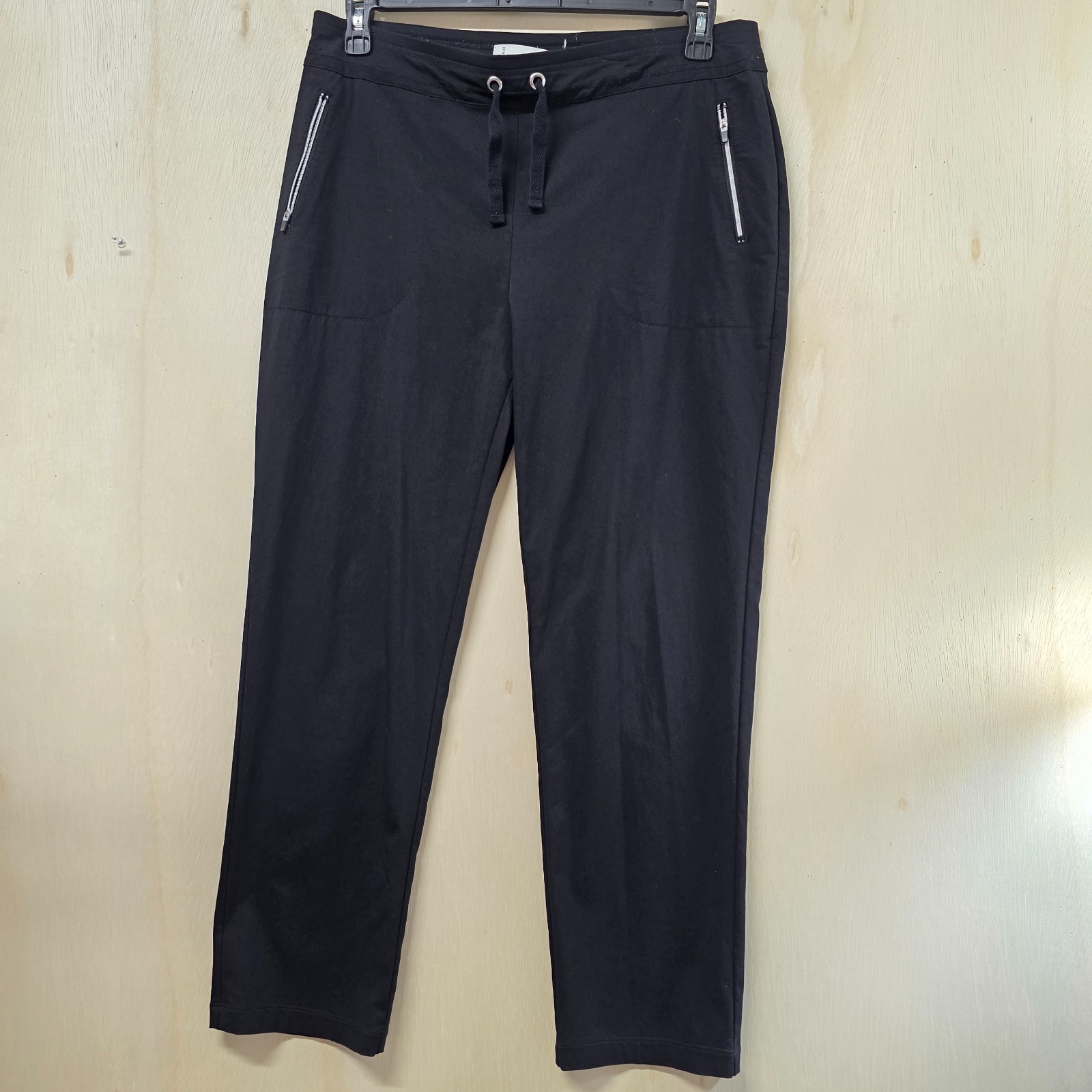Weekends by Chico’s Pull On Pants Size 1.5 US 10 Black Stretch Zip Pocket Casual