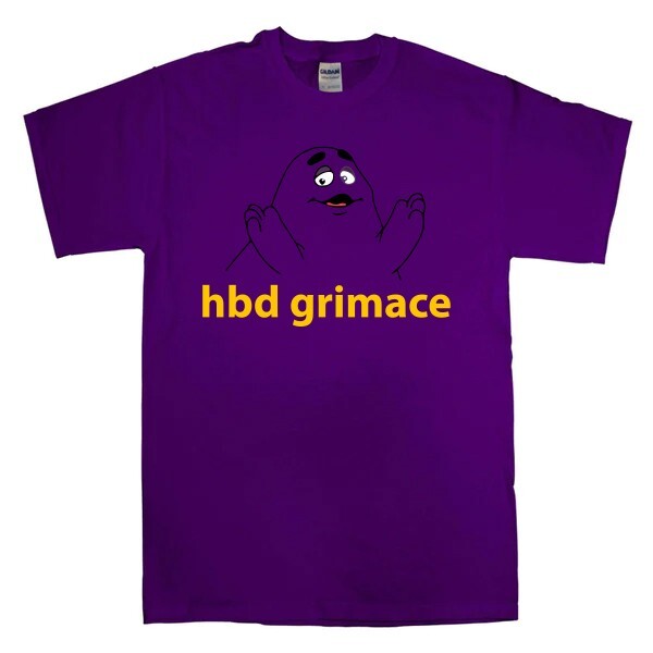 Happy Birthday Grimace HBD Funny Fast Food Meme T-Shirt