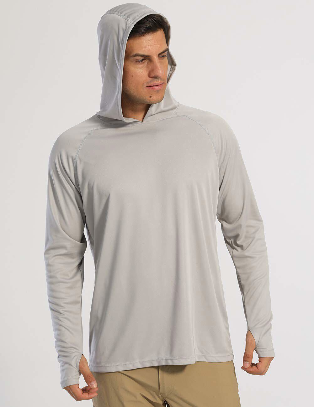 Men’s UPF50+ Sun Protection UV Block Shirts Outdoor Fishing Performance Hoodies