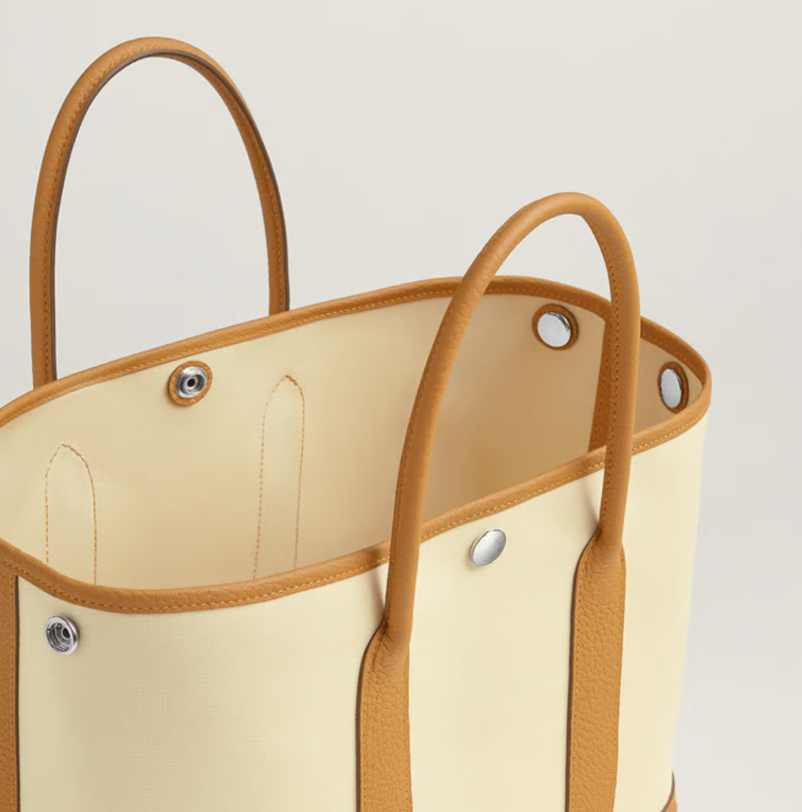 New Hermes Garden Party 30 Vanilla Vanille Naturel Sable Canvas Leather Tote Bag