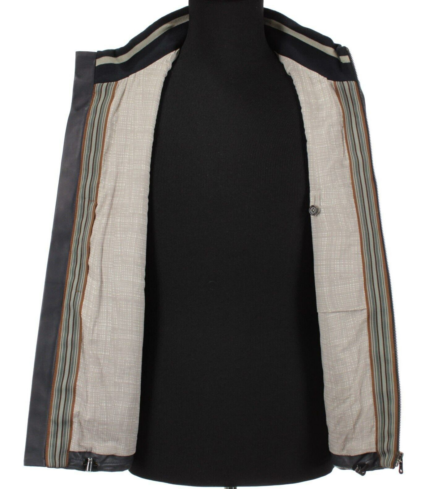 Hettabretz NWD 100% Lambskin Leather Vest Size 50 (~ M US) In Solid Blue