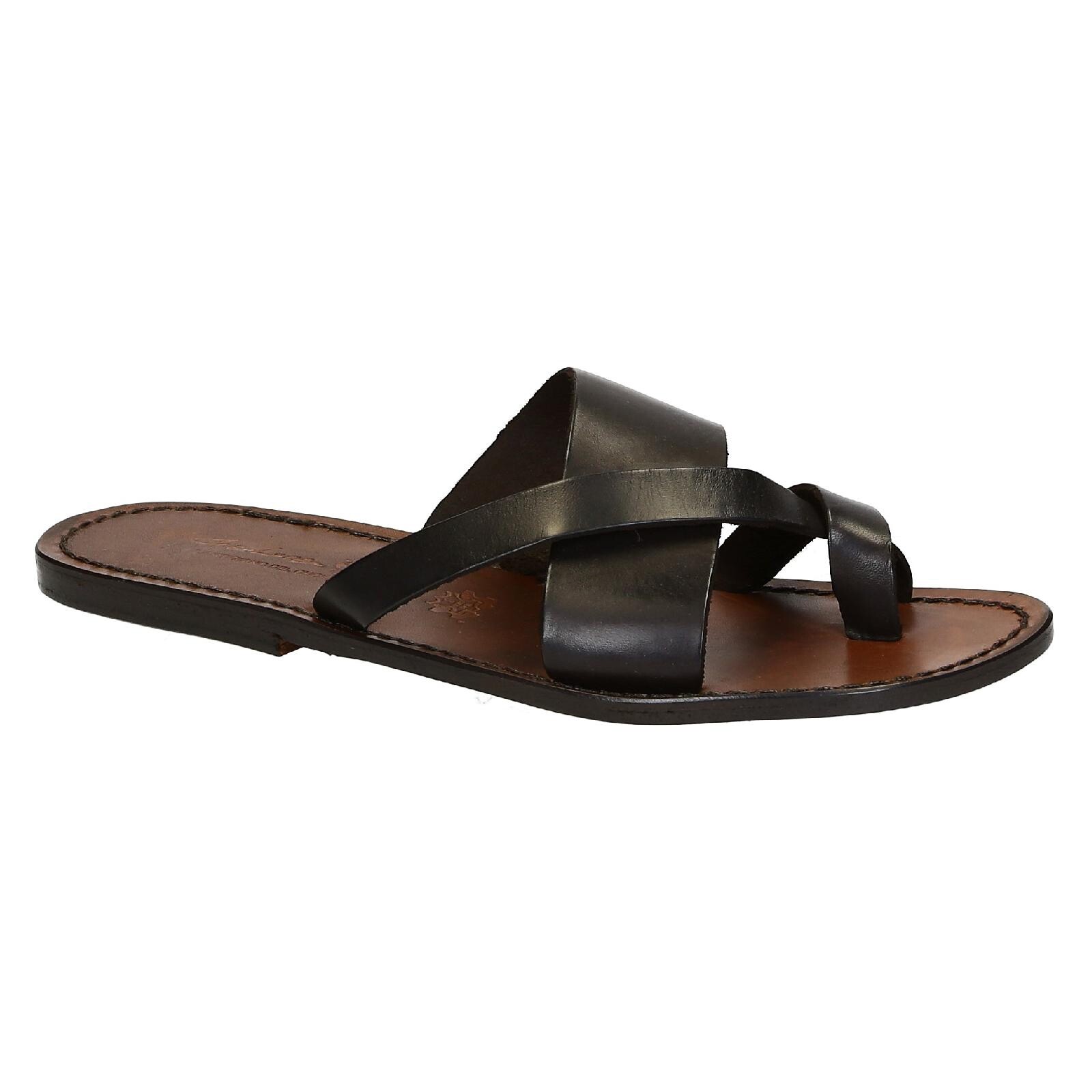 Handmade real leather thongs sandals for mens Made in Italy