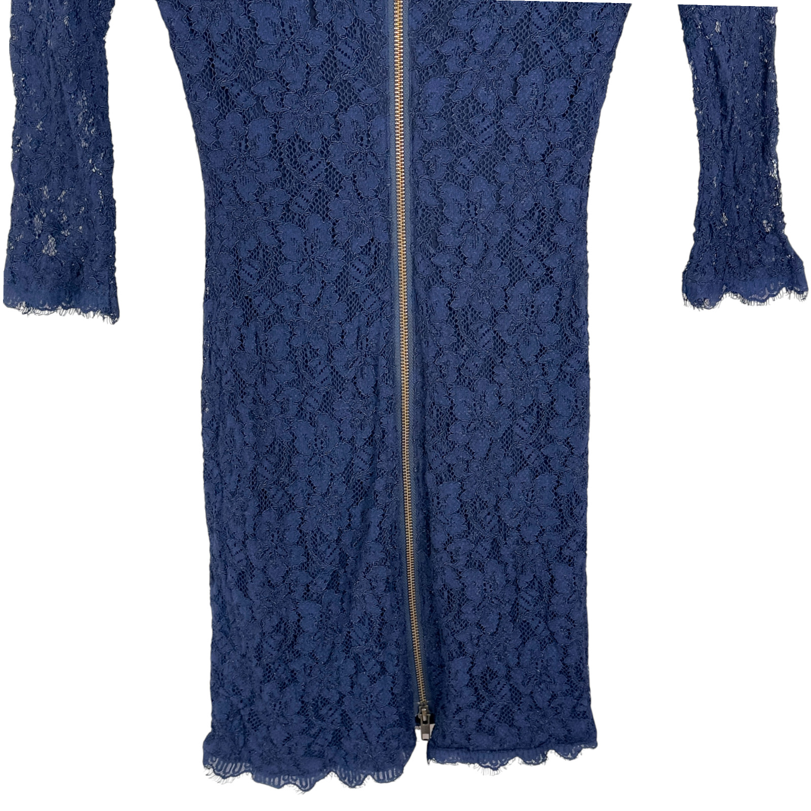 Diane Von Furstenburg Zarita Lace Mini Dress Navy Blue Women’s Size 2 Designer
