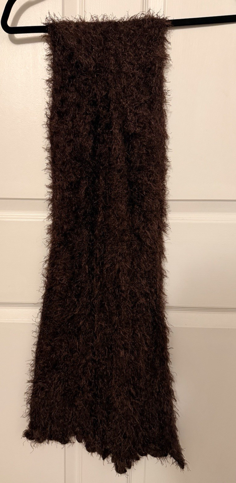 Brown Solid Knit Polyester Rectangle Scarf for Women Multi-Functional Wear