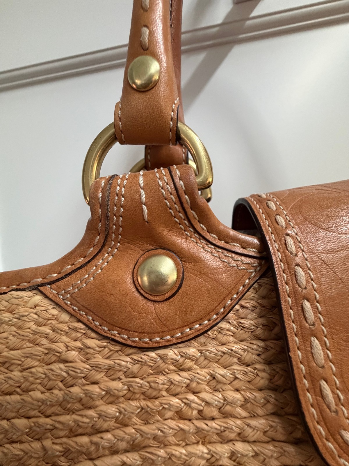 Coach Bleeker Straw Flower Basket Tote Bag Y2K F13373 (Ships from US)