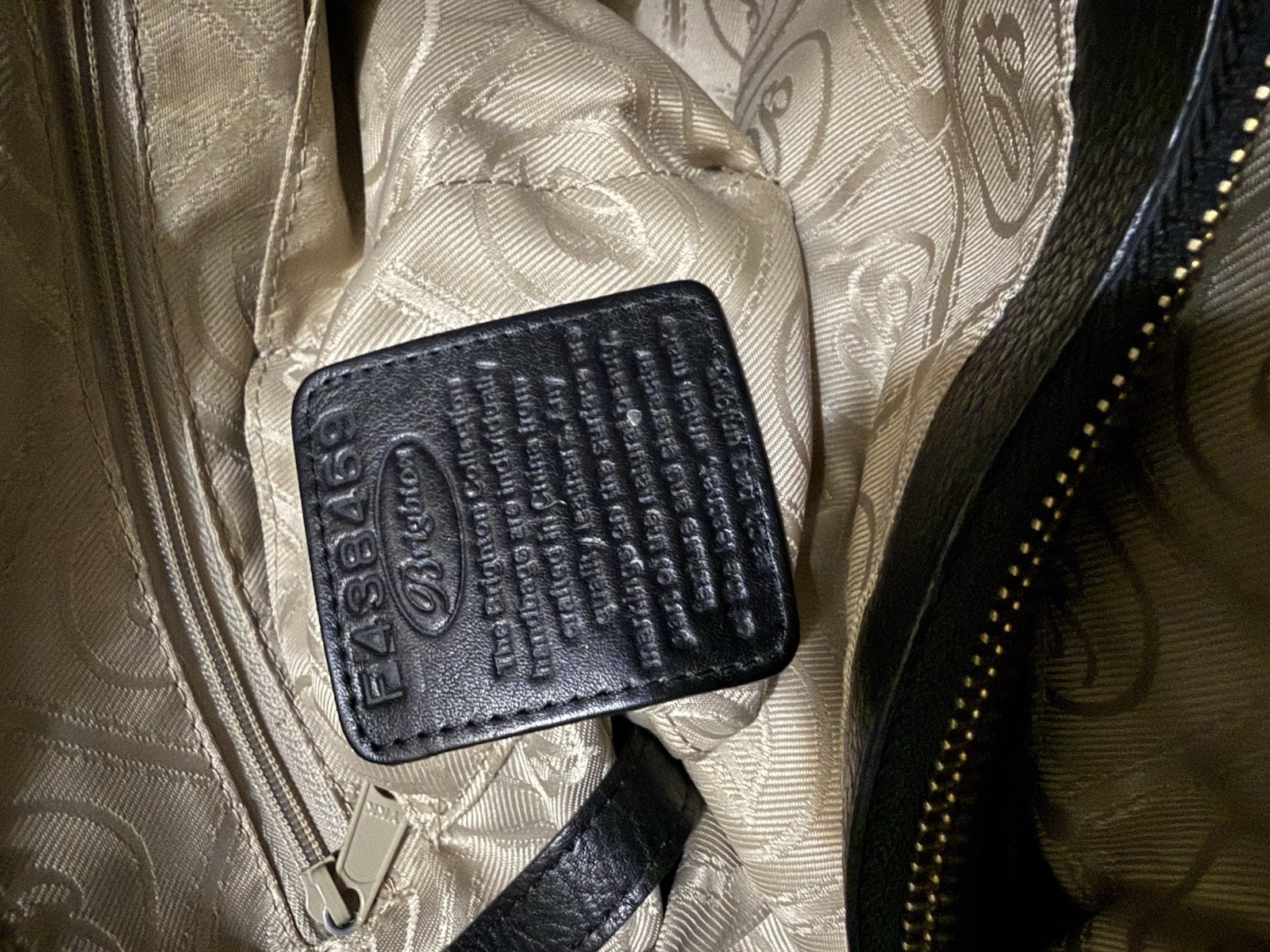 BRIGHTON FERRARA COLL GABRIELLA BLACK MEDALLION TASSELED TOTE PURSE $530
