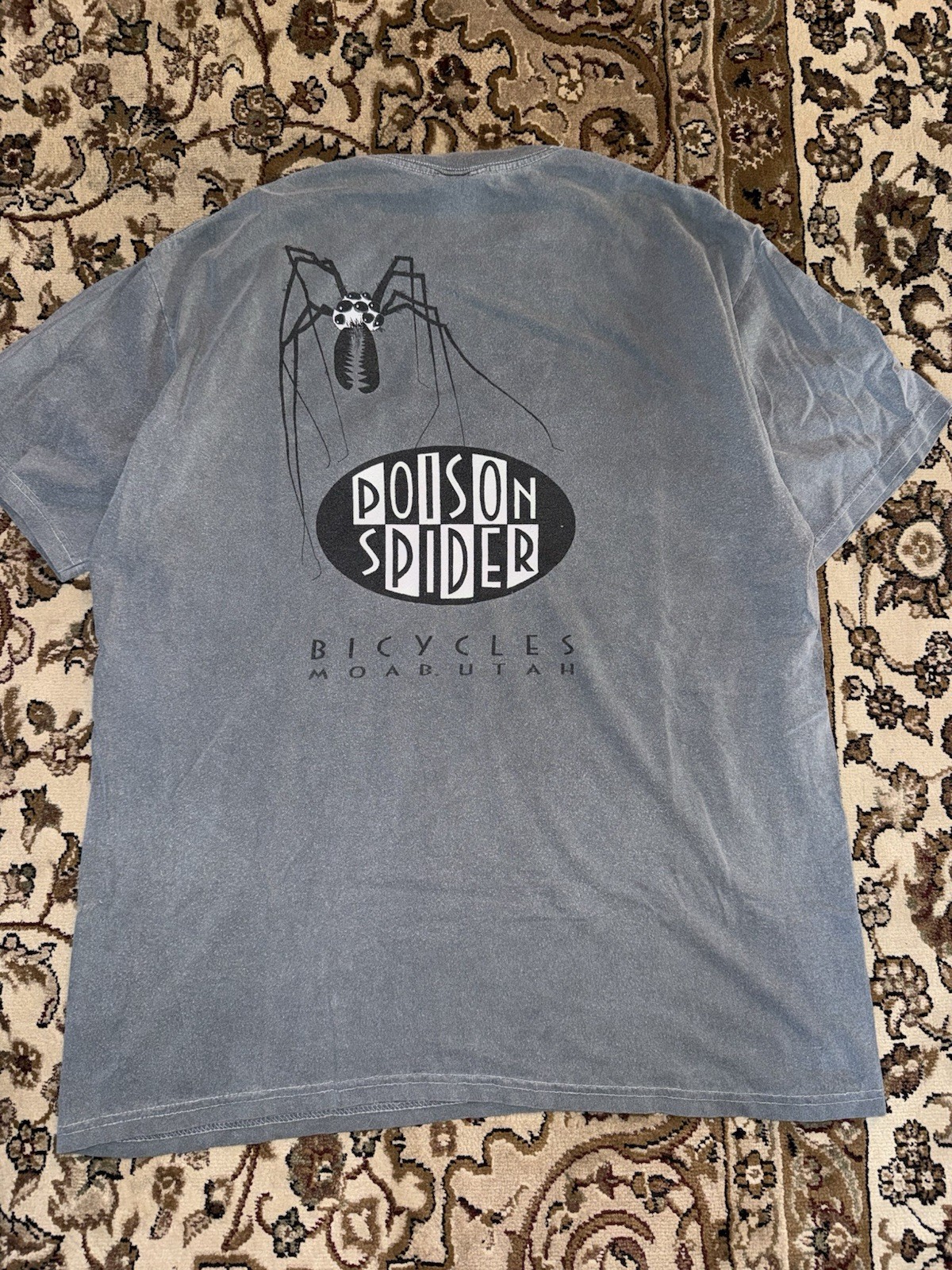 Vintage Poison Spider Bicycles Moab Utah Promo Shirt Large USA Made Garment Dyed