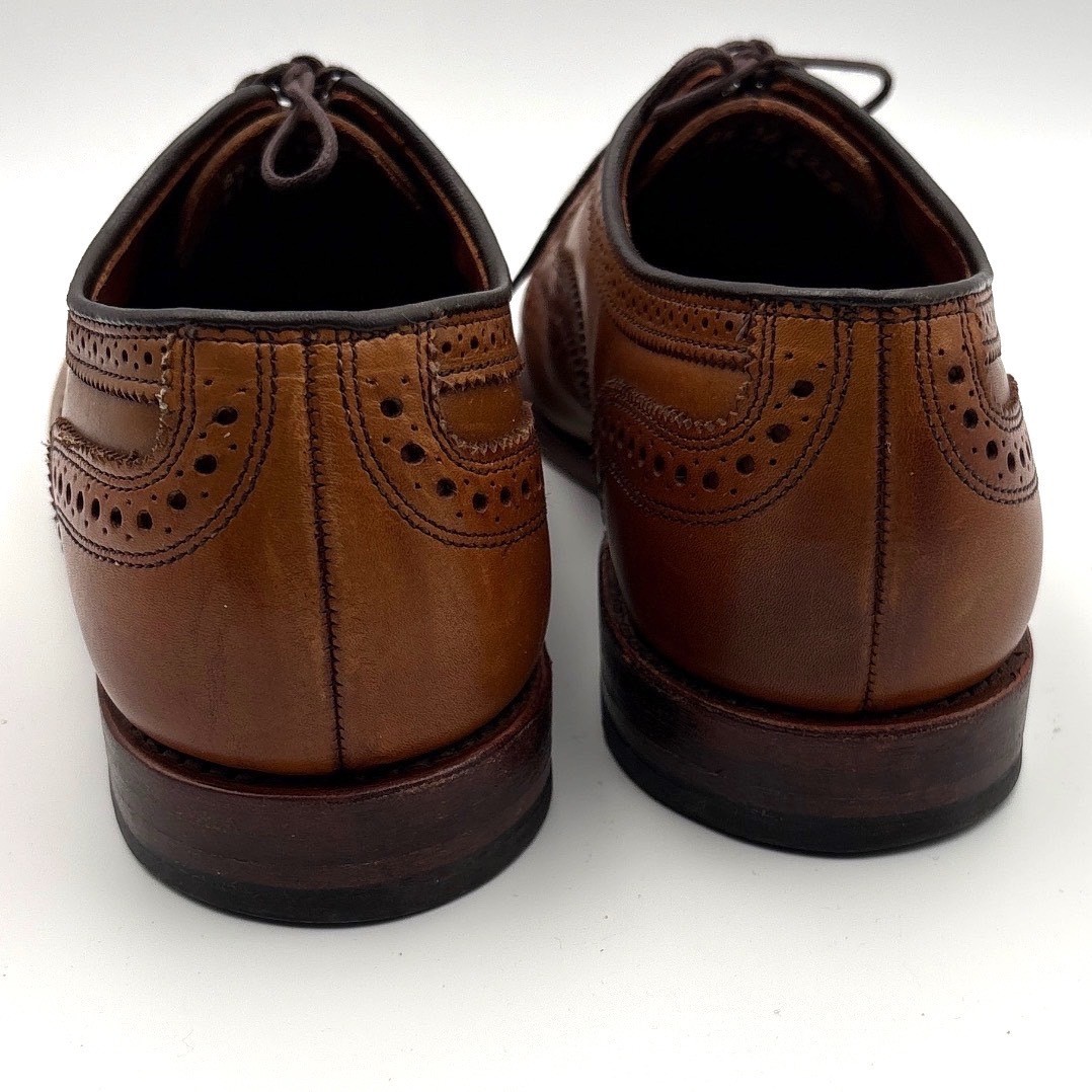 Allen Edmonds McAllister Walnut Leather Wingtip Oxford Shoes Men 8.5 3E Wide EEE