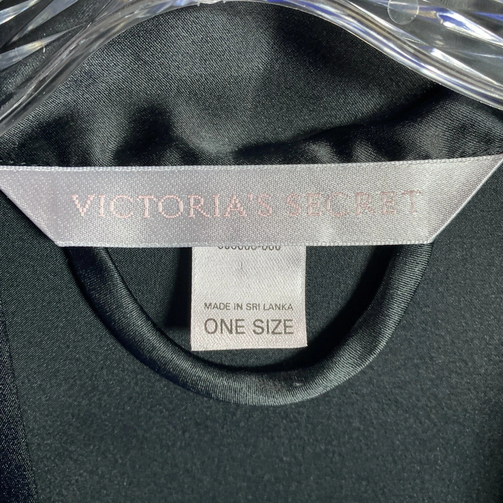 Victoria’s Secret Y2K Black Satin Kimono Robe One Size Pockets Pink Label Goth