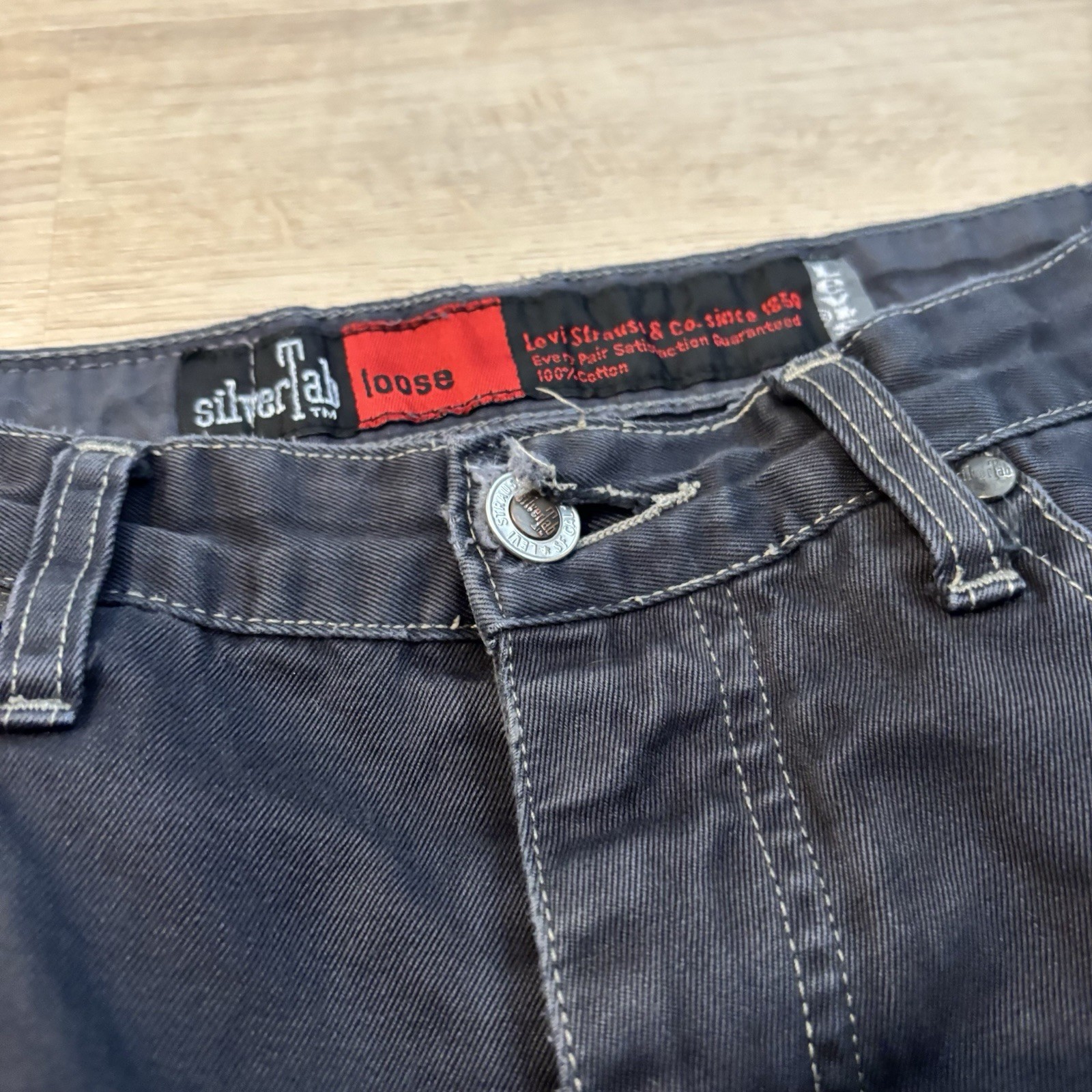 Vintage Levi Silvertab Loose Fit Jeans Men’s TAG 33×30 Gray Actual 30×29 *