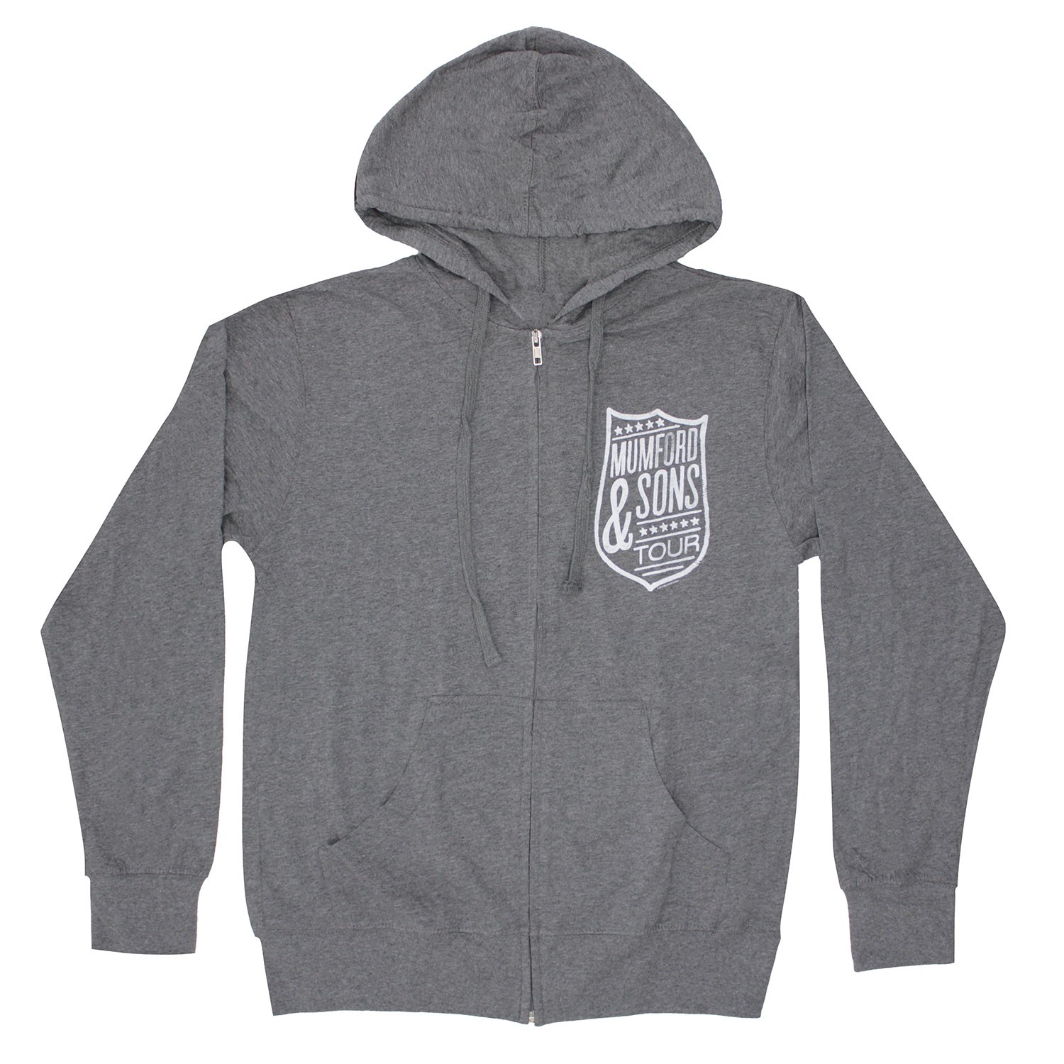 Men’s Mumford & Sons Shield Tour Lightweight Pullover Hoodie Zippered Hooded