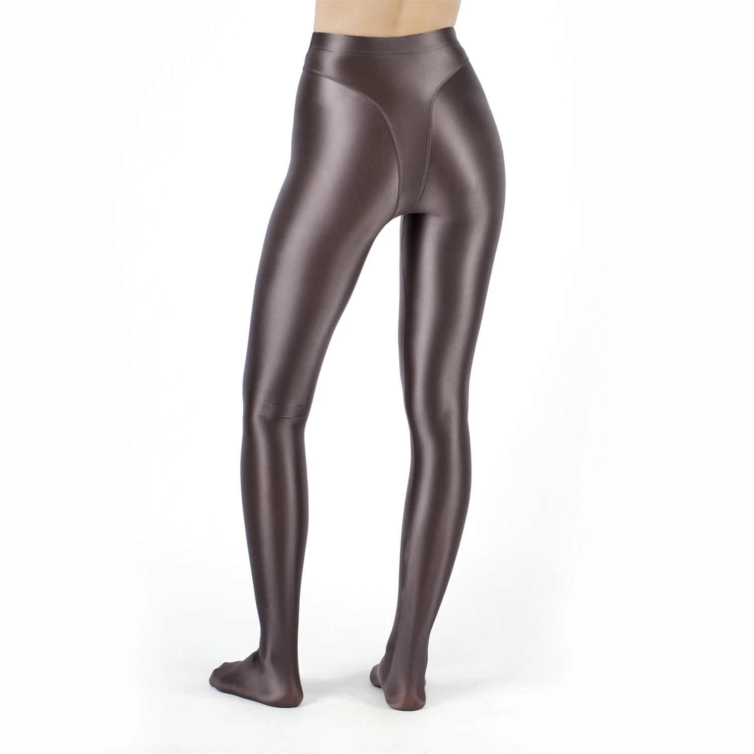 Opaque Elastic High Waist Tight Shiny Oil Glossy Pantyhose Yoga Dance Stockings